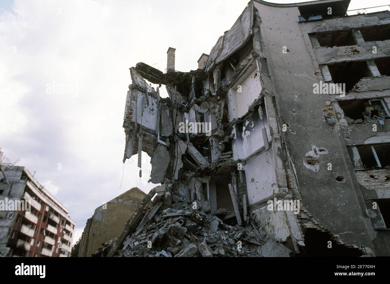Sarajevo War damaged buildings in Kovacici neighborhood in the 1990s