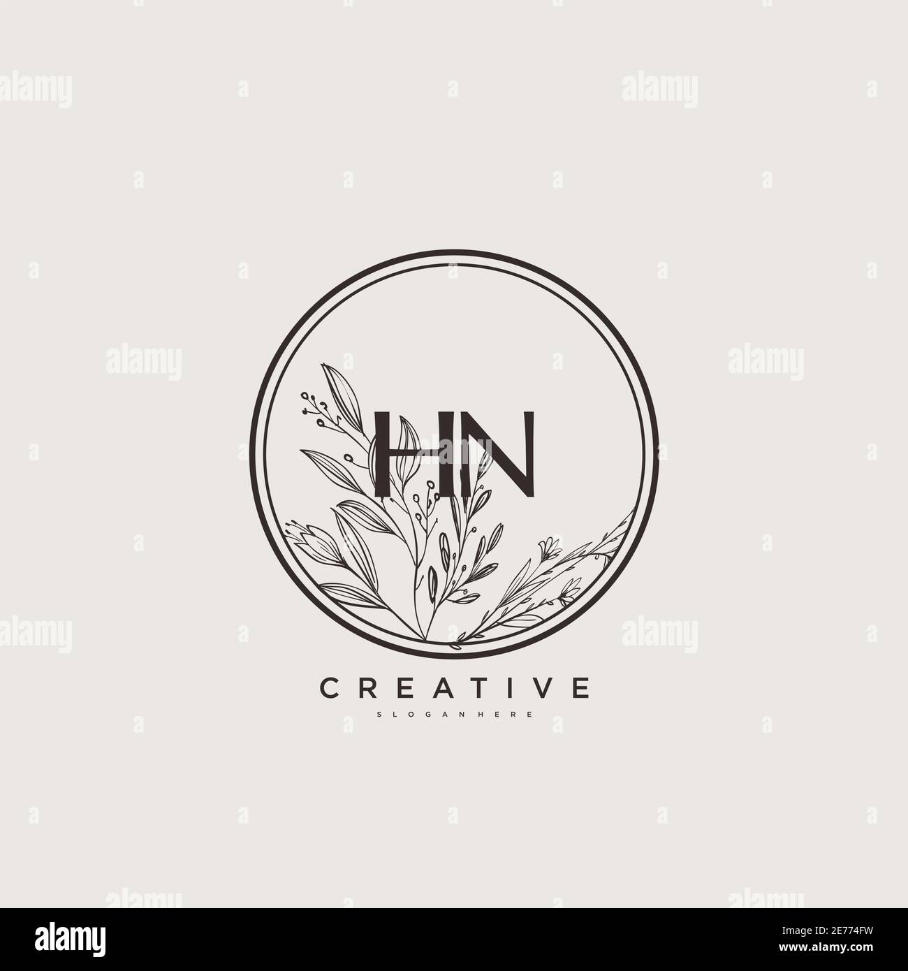 HN Beauty vector initial logo art, handwriting logo of initial signature,  wedding, fashion, jewerly, boutique, floral and botanical with creative  temp Stock Vector Image & Art - Alamy