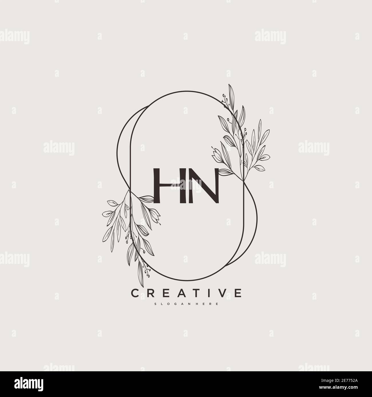 HN Beauty vector initial logo art, handwriting logo of initial signature,  wedding, fashion, jewerly, boutique, floral and botanical with creative  temp Stock Vector Image & Art - Alamy
