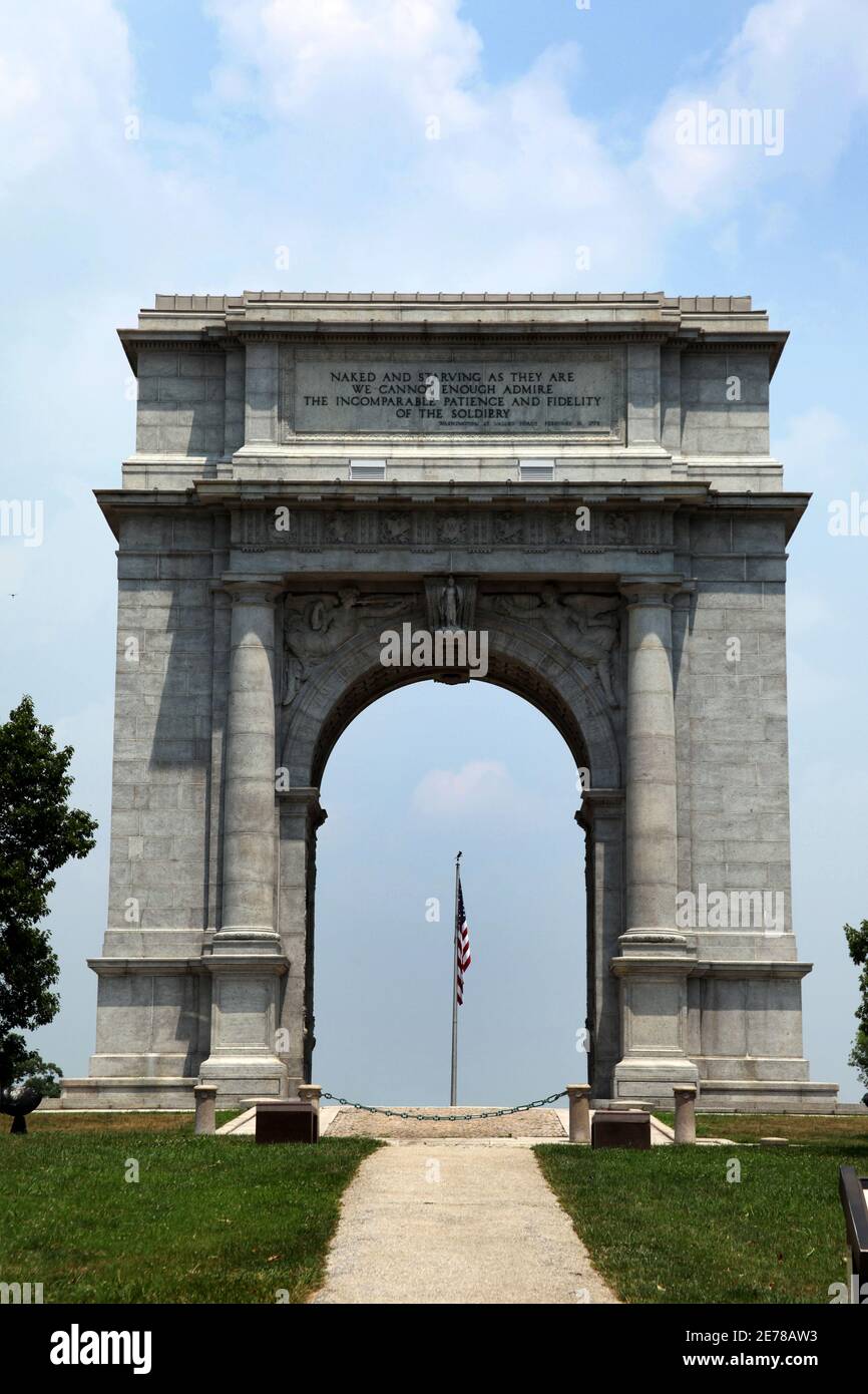 George Washington Quote - National Memorial Arch – Valley Forge National Historic Park, Pennsylvania, USA Stock Photo