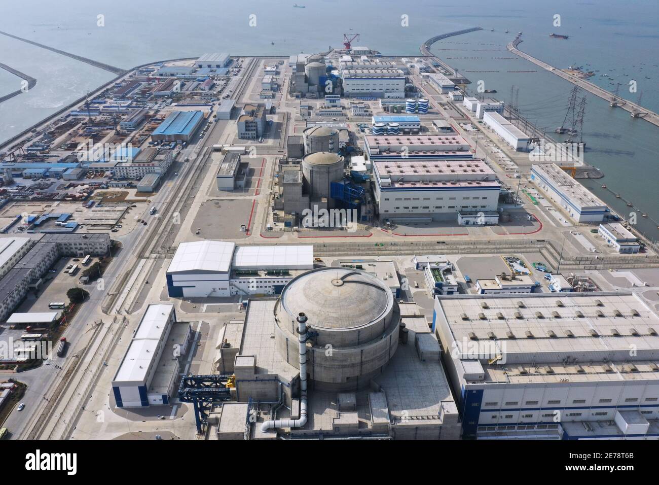 Fuzhou. 27th Jan, 2021. Aerial photo taken on Jan. 27, 2021 shows the exterior view of nuclear