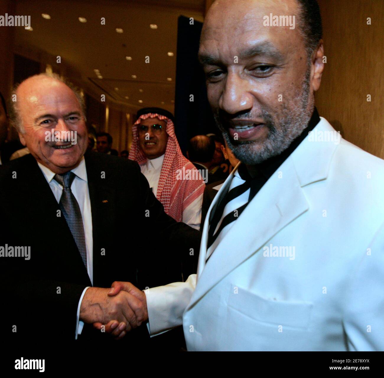 Fifa President Sepp Blatter L Shakes Hands With Asian Football Confederation Afc President Mohamed Bin Hammam Before A Dinner In Conjunction With The Afc Congress In Kuala Lumpur May 7 2009 Asia S