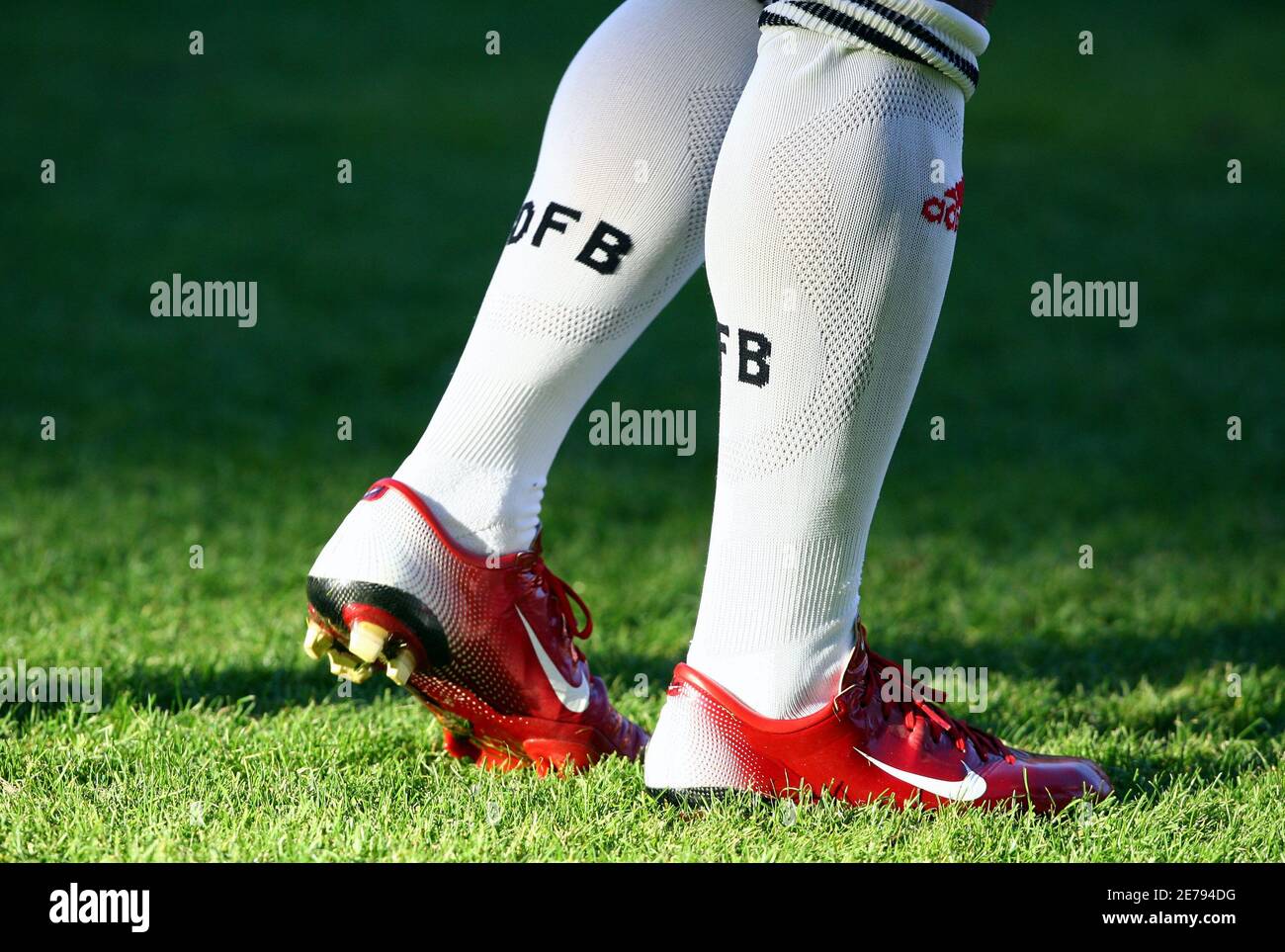 David Odonkor's Nike shoes are pictured during a German national soccer  team training session in the southern German city of Stuttgart September 1,  2006. Germany will face Ireland for their qualification match