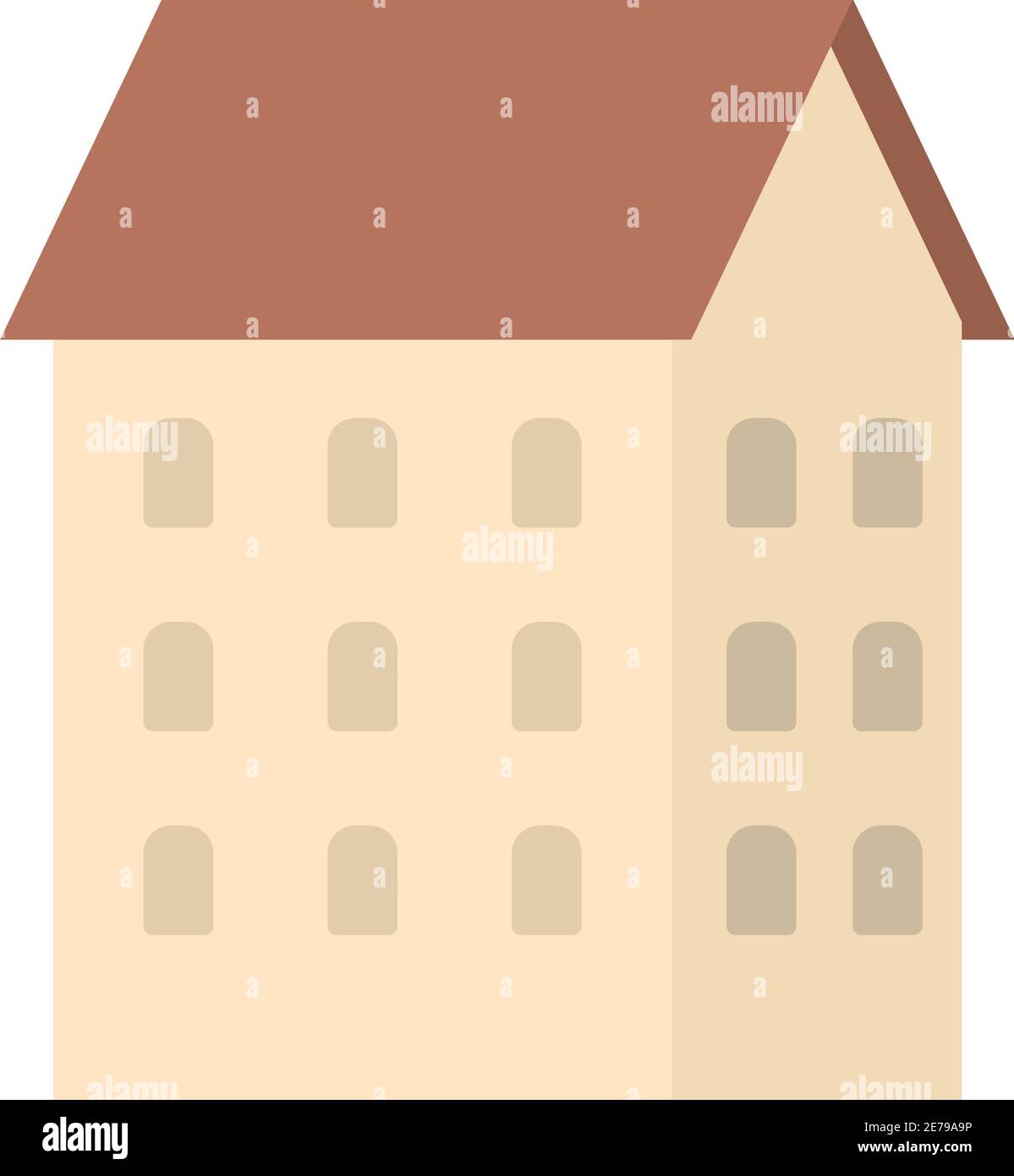 building with triangular roof on a white background Stock Vector Image ...