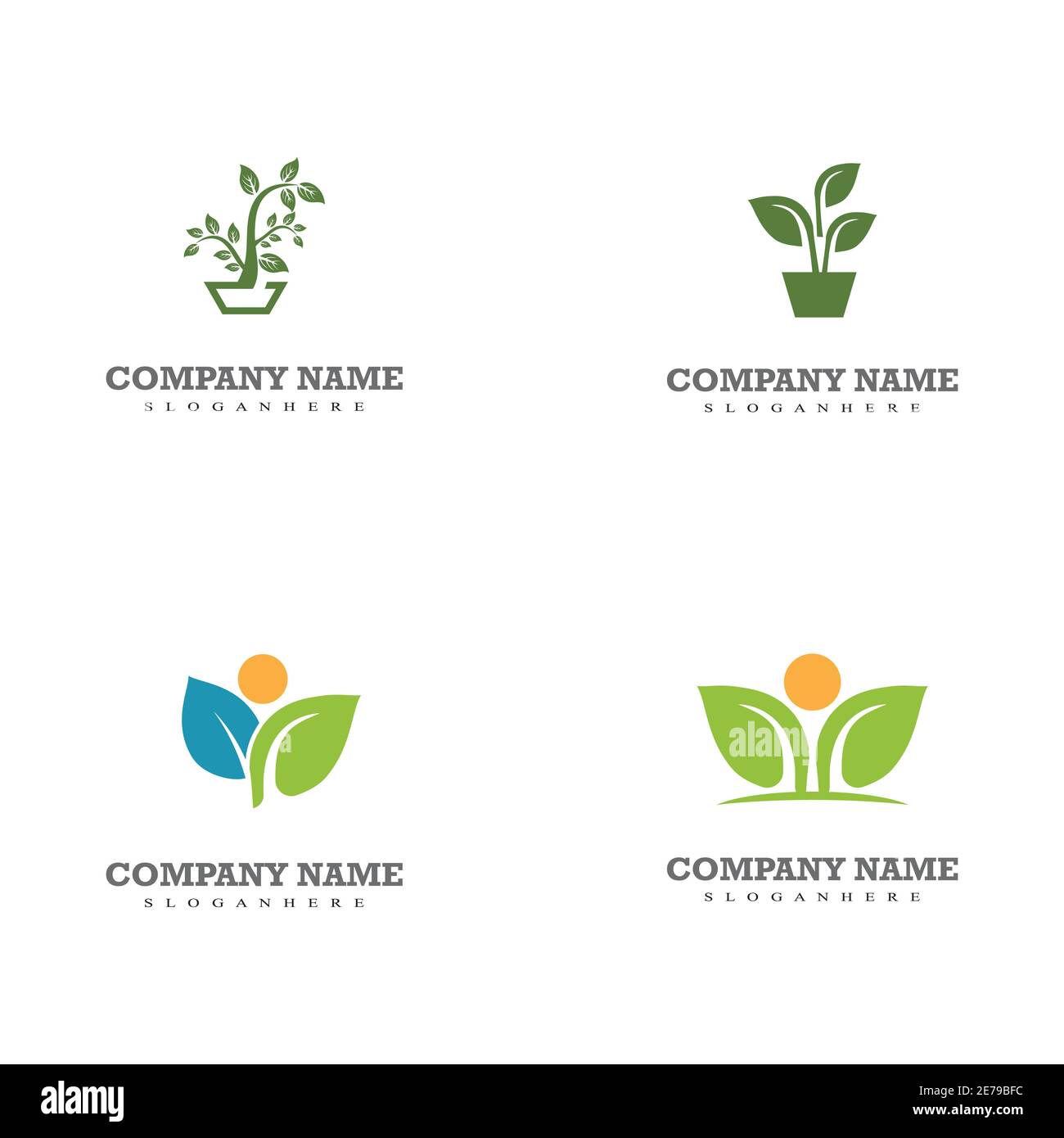 Set Leaf ecology Logo Template vector symbol nature Stock Vector Image ...
