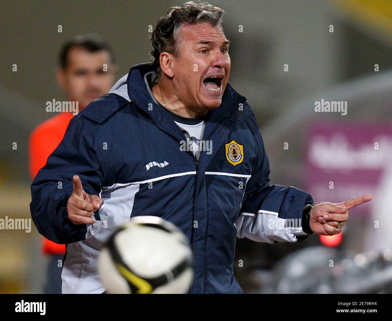 Qatar Sports Club Coach Sebastiao Lazaroni Of Brazil Gestures During Their Qatar Stars League Soccer Match Against Al Sailiya In Doha December 4 08 Reuters Fadi Al Assaad Qatar Stock Photo Alamy