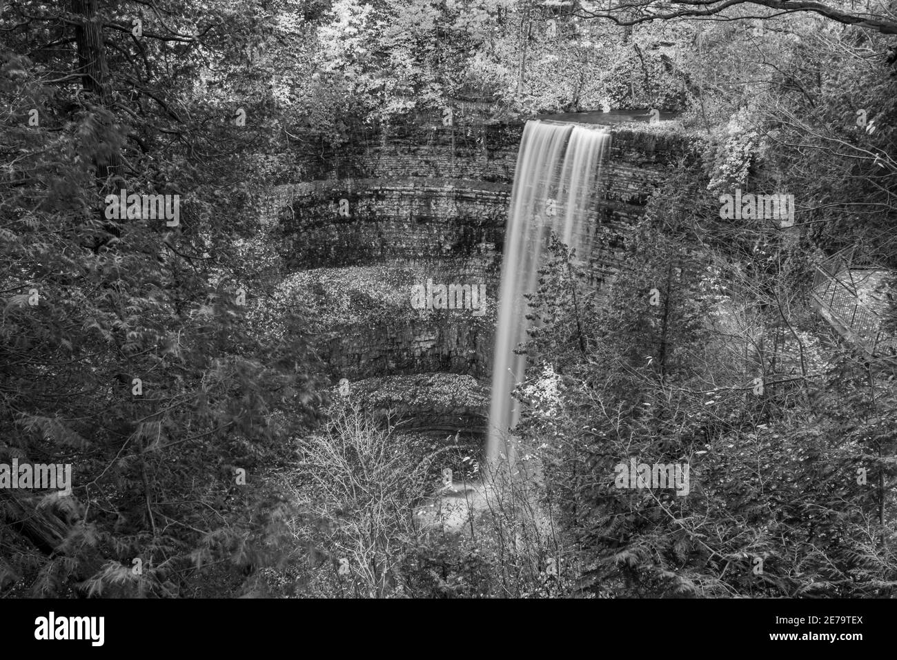 Niagara Escarpment Bruce Trail Autumn Waterfalls and Forest Stock Photo