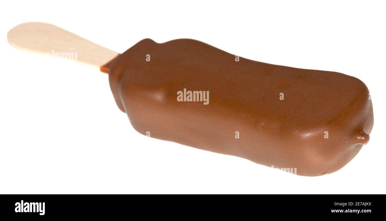 Chocolate ice cream isolated on white background Stock Photo - Alamy