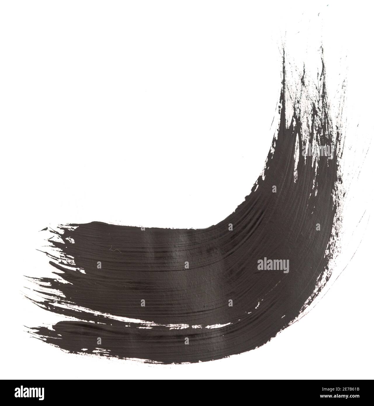 Black brush stroke isolated on white background Stock Photo - Alamy