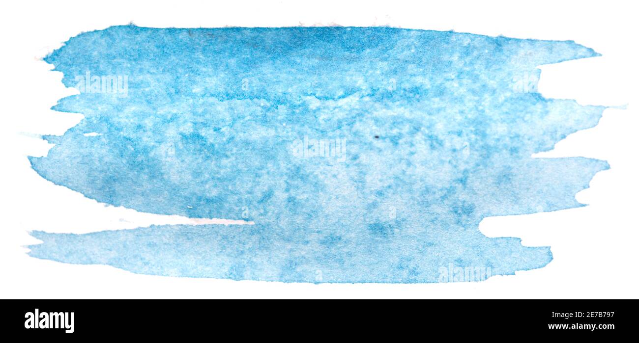 Blue watercolor stroke isolated on white background Stock Photo - Alamy