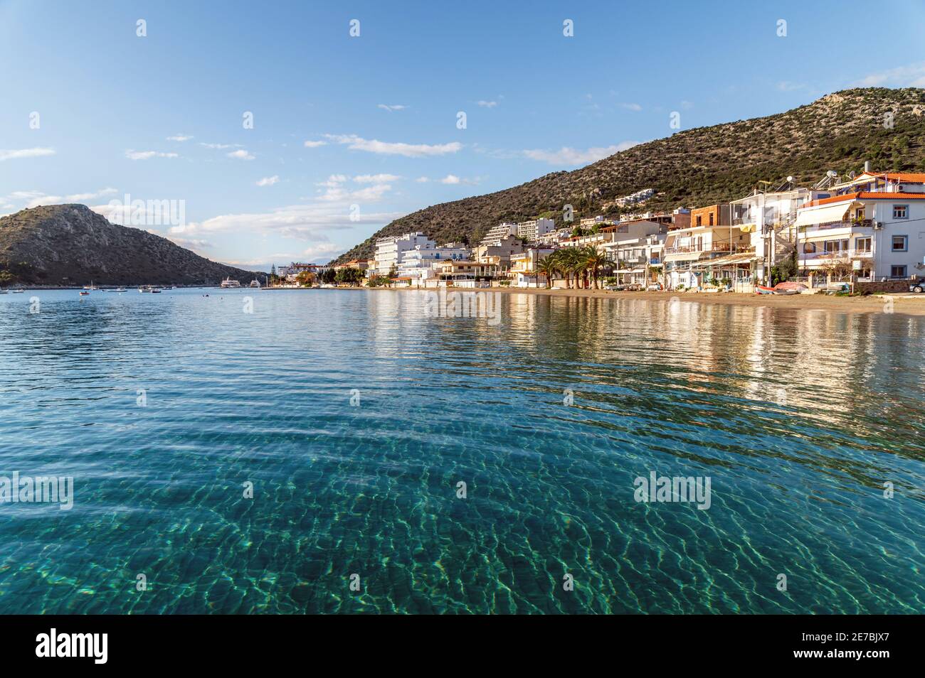 Seaside resort Tolo, Greece early in the morning Stock Photo