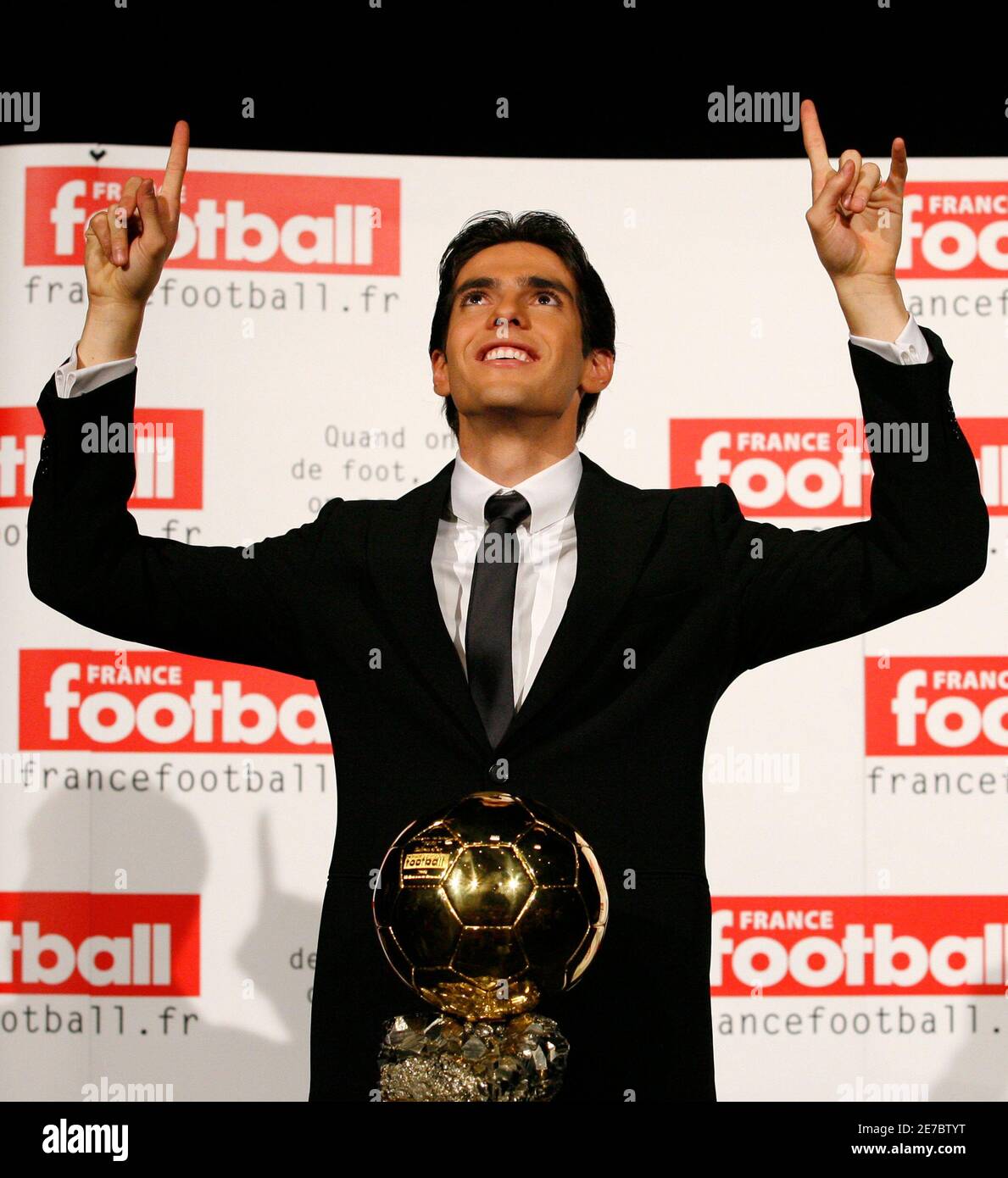 AC Milan and Brazil playmaker Kaka was awarded the 2007 Ballon d'Or by  French magazine France Football, in Paris December 2, 2007. Kaka is already  the winner of the FIFPro world Player