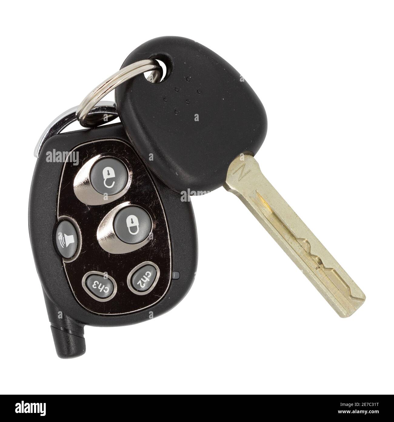 Car key and alarm system isolated on a white background Stock Photo Alamy