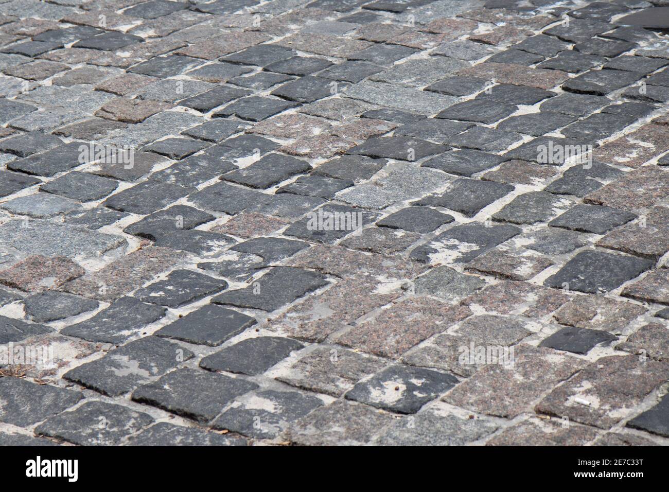 Paving stones street closeup background Stock Photo
