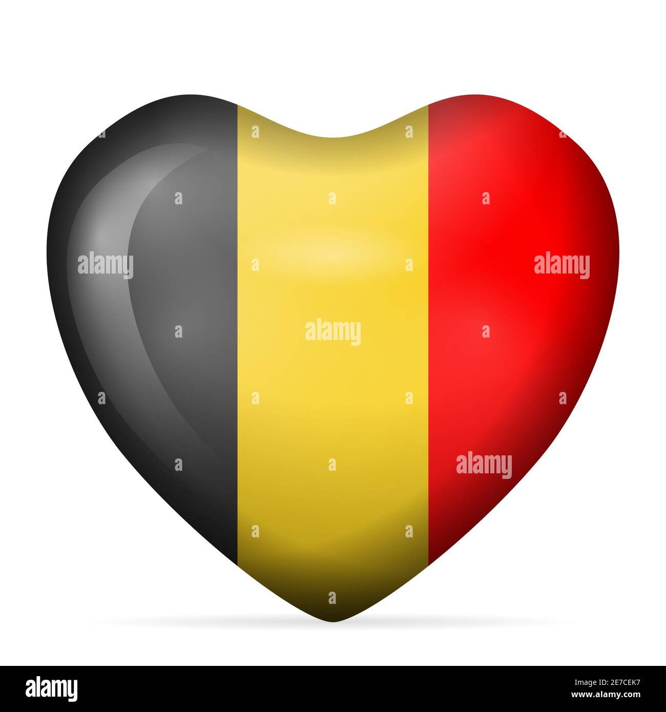 Heart Belgium flag on a white background. Vector illustration Stock