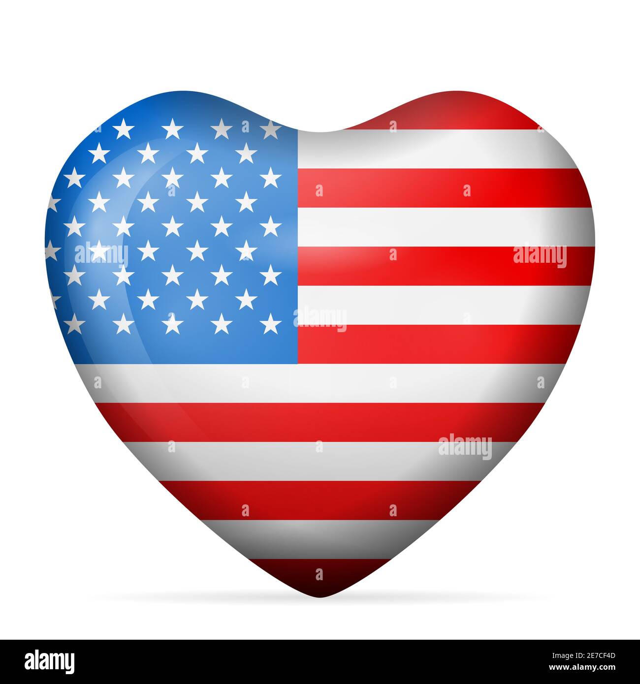 Heart USA flag on a white background. Vector illustration Stock Photo ...