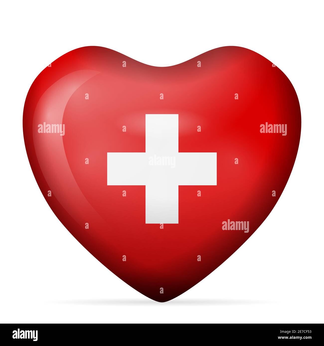 Heart Switzerland flag on a white background. Vector illustration Stock Photo - Alamy