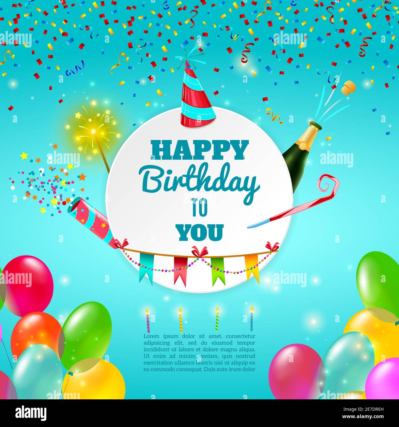 Happy birthday adult party celebration background template or
