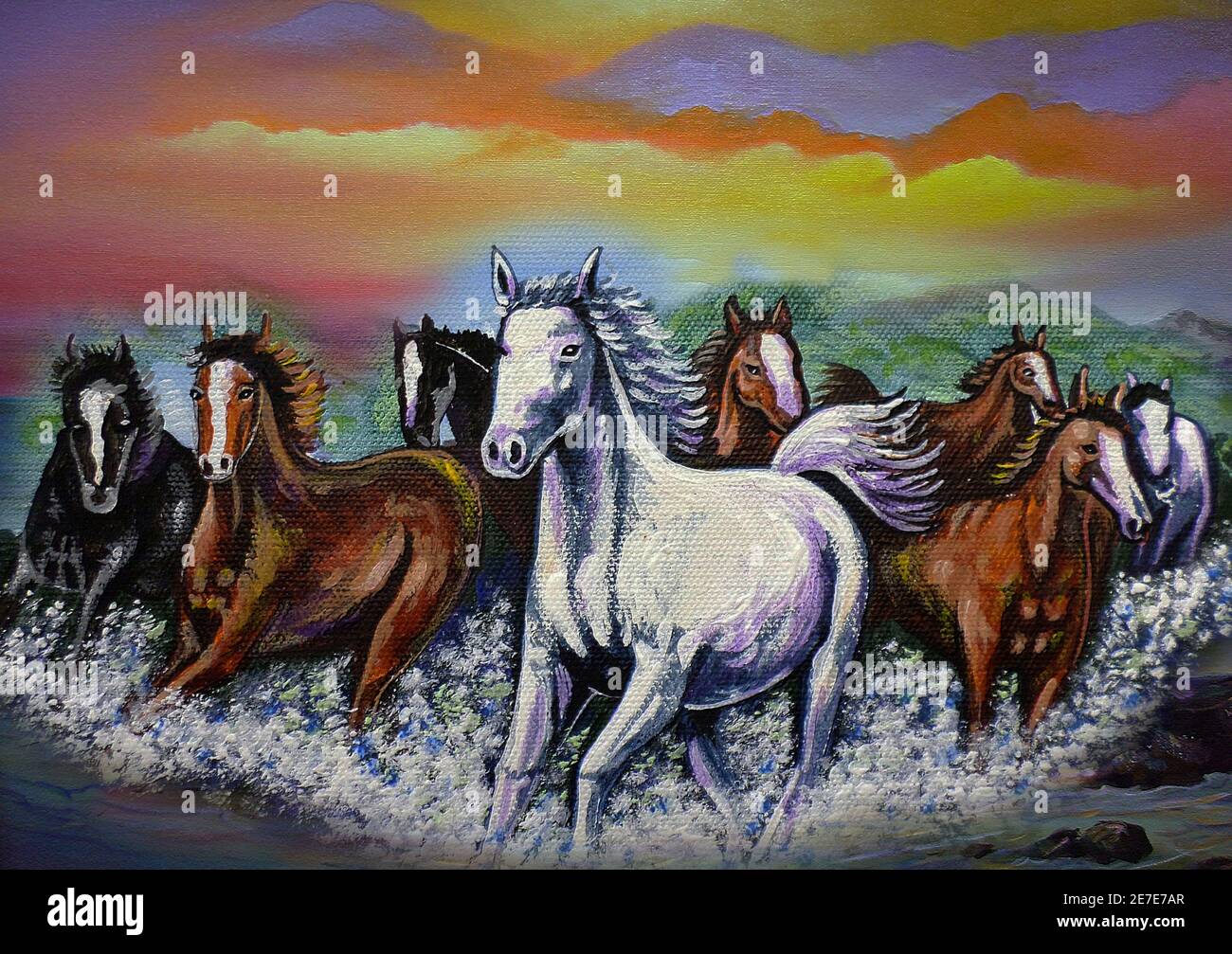 Running Horse Painting High Resolution Stock Photography And Images Alamy