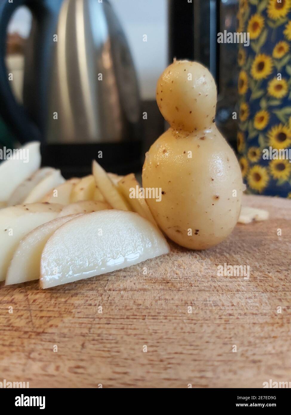 Homegrown fruit and vegetables sitting on the counter top Stock Photo