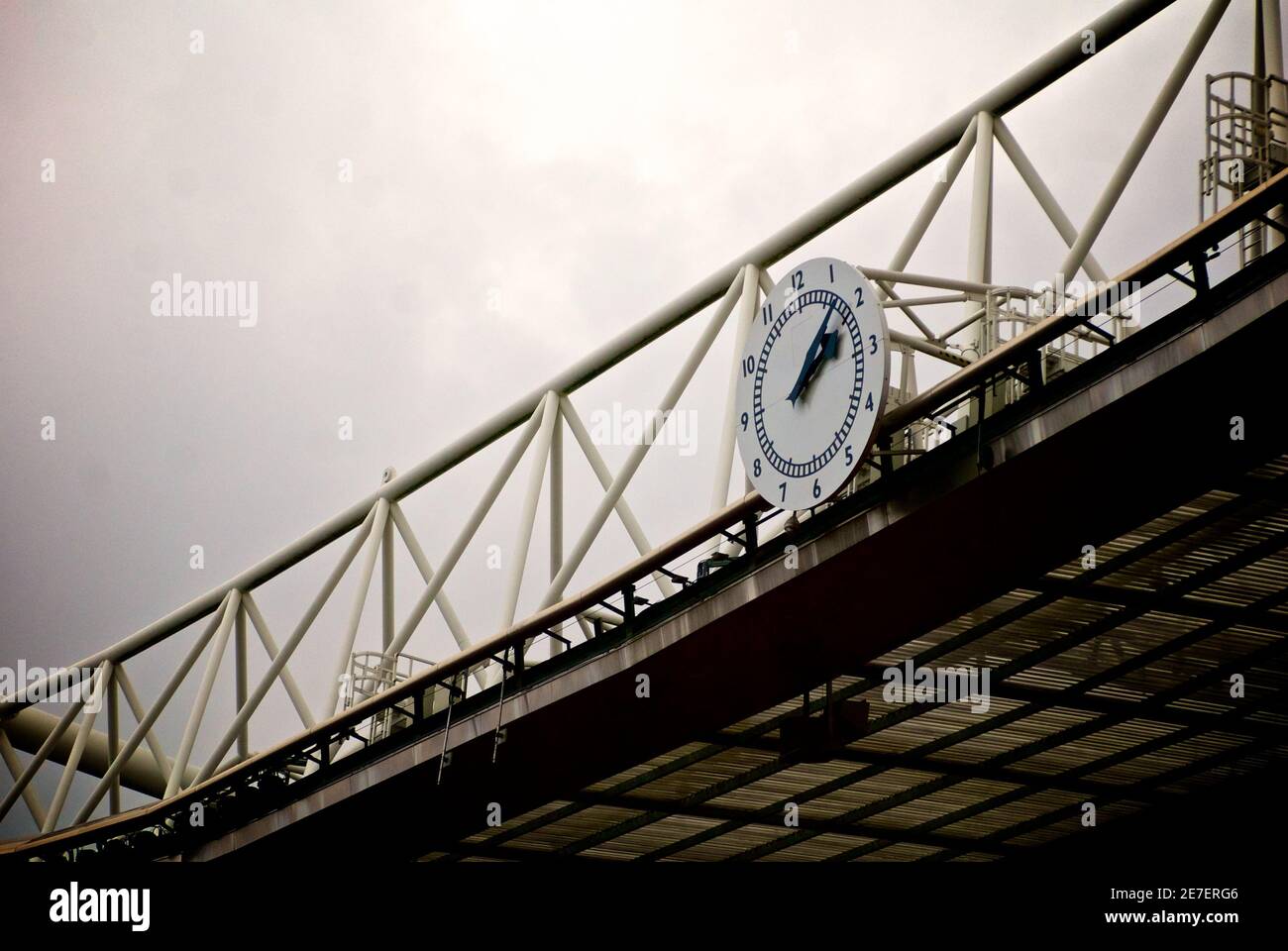 The famous Clock end at Arsenal stadium Stock Photo Alamy