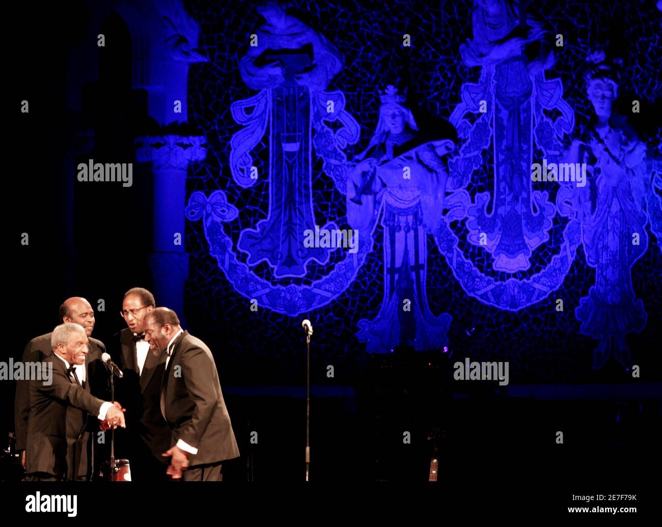 The Golden Gate Quartet from the U.S. performs at "Palau de la Musica  Catalana" during the Mil.leni festival in Barcelona, January 30, 2008.  REUTERS/Gustau Nacarino (SPAIN Stock Photo - Alamy