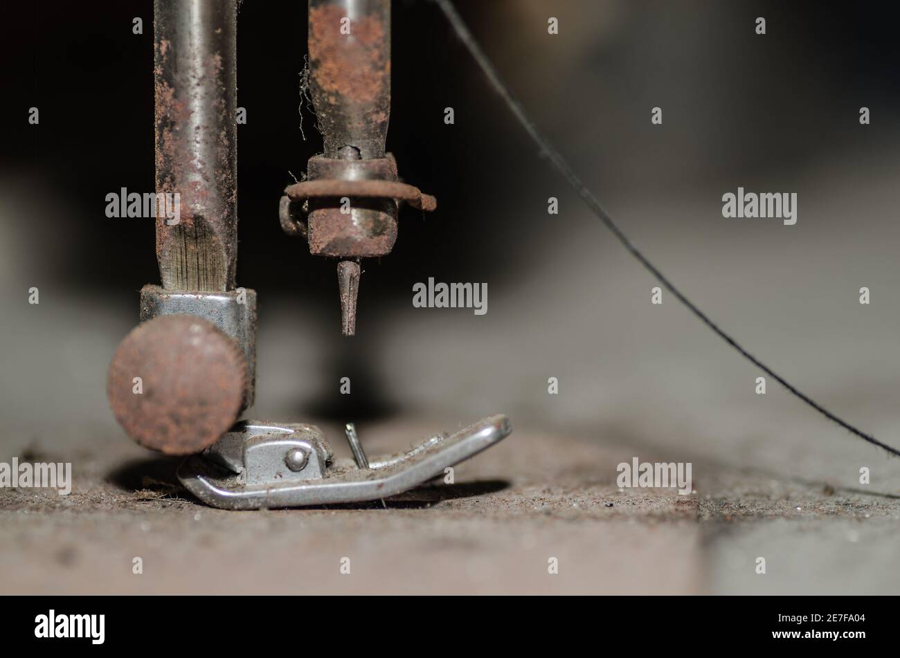broken needle of an old sewing machine Stock Photo Alamy