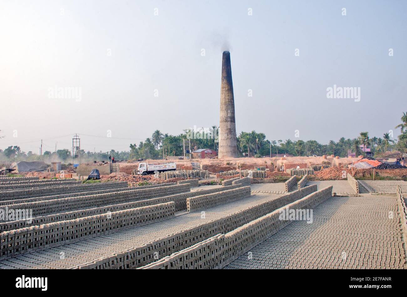Pictures of brick kilns in rural Bengal where work is in full swing. A