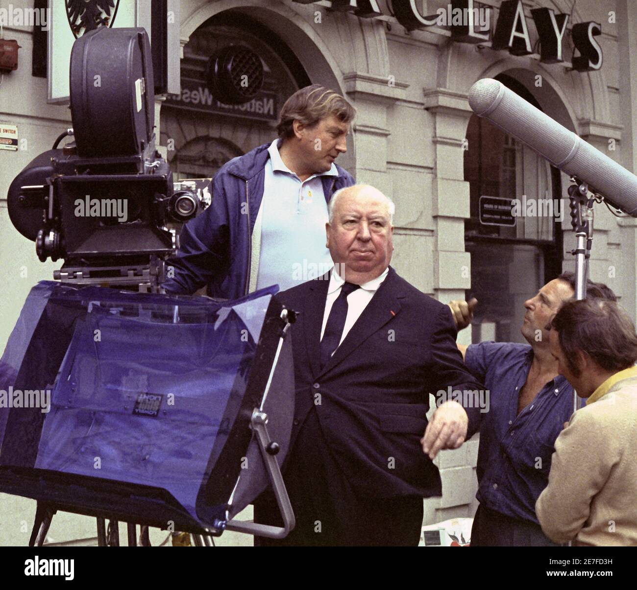 Hitchcock shooting Frenzy 1971 Covent Garden Stock Photo