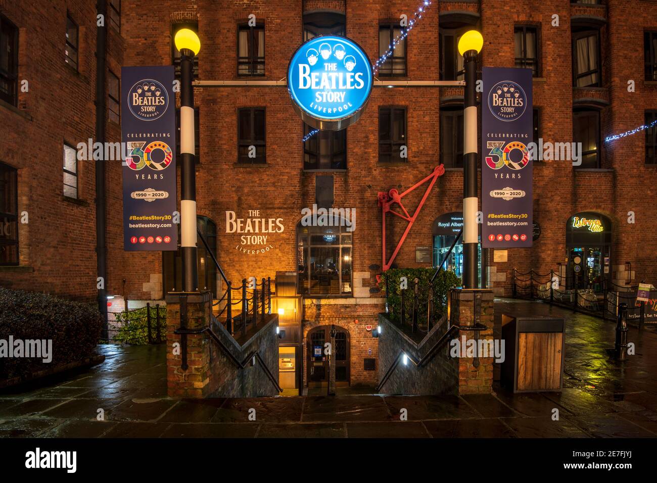 The Beatles Story at night, Liverpool, Merseyside Stock Photo