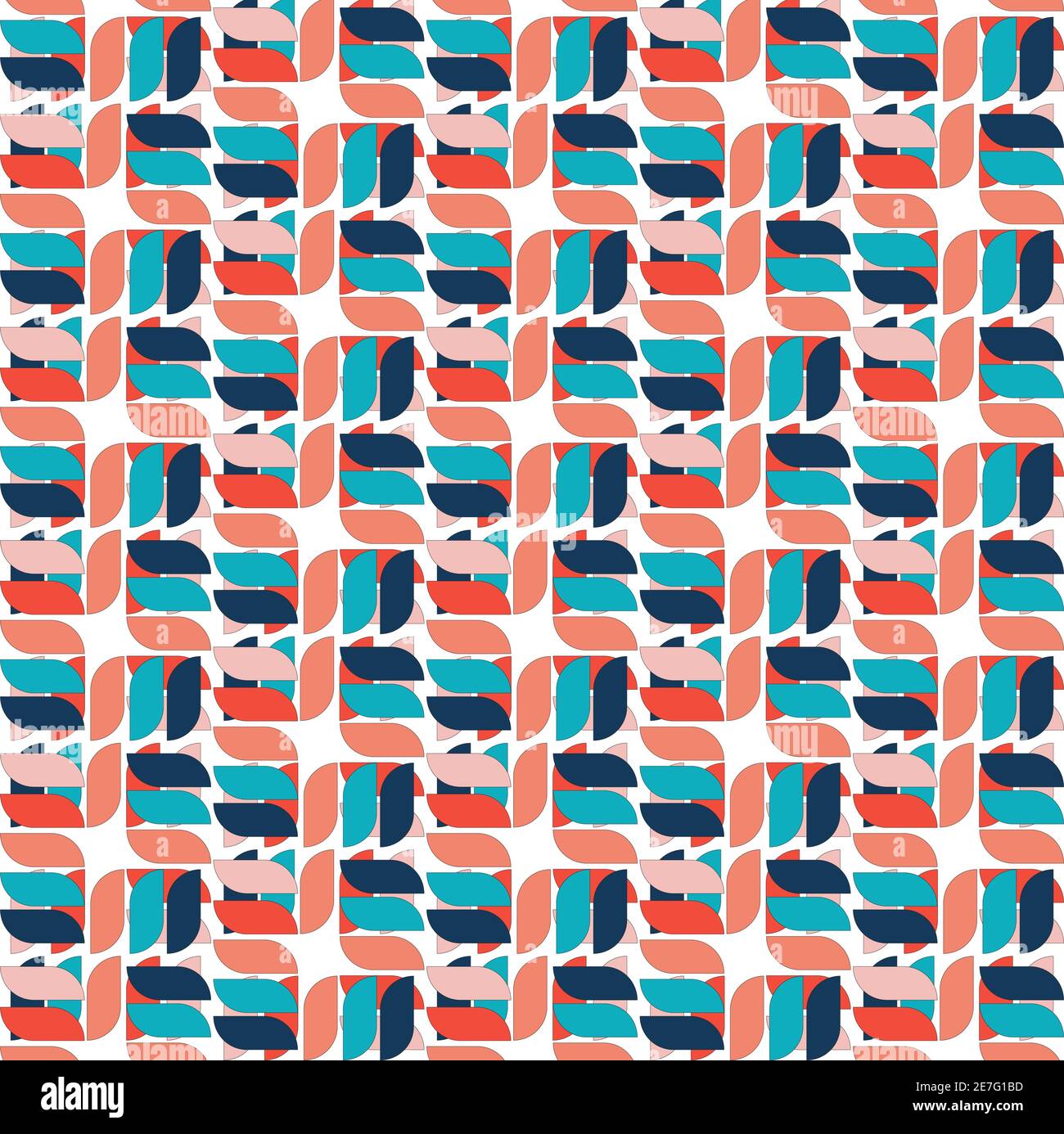 Modern seamless pattern in a colorful style - abstract graphic background from rounded shapes Stock Vector