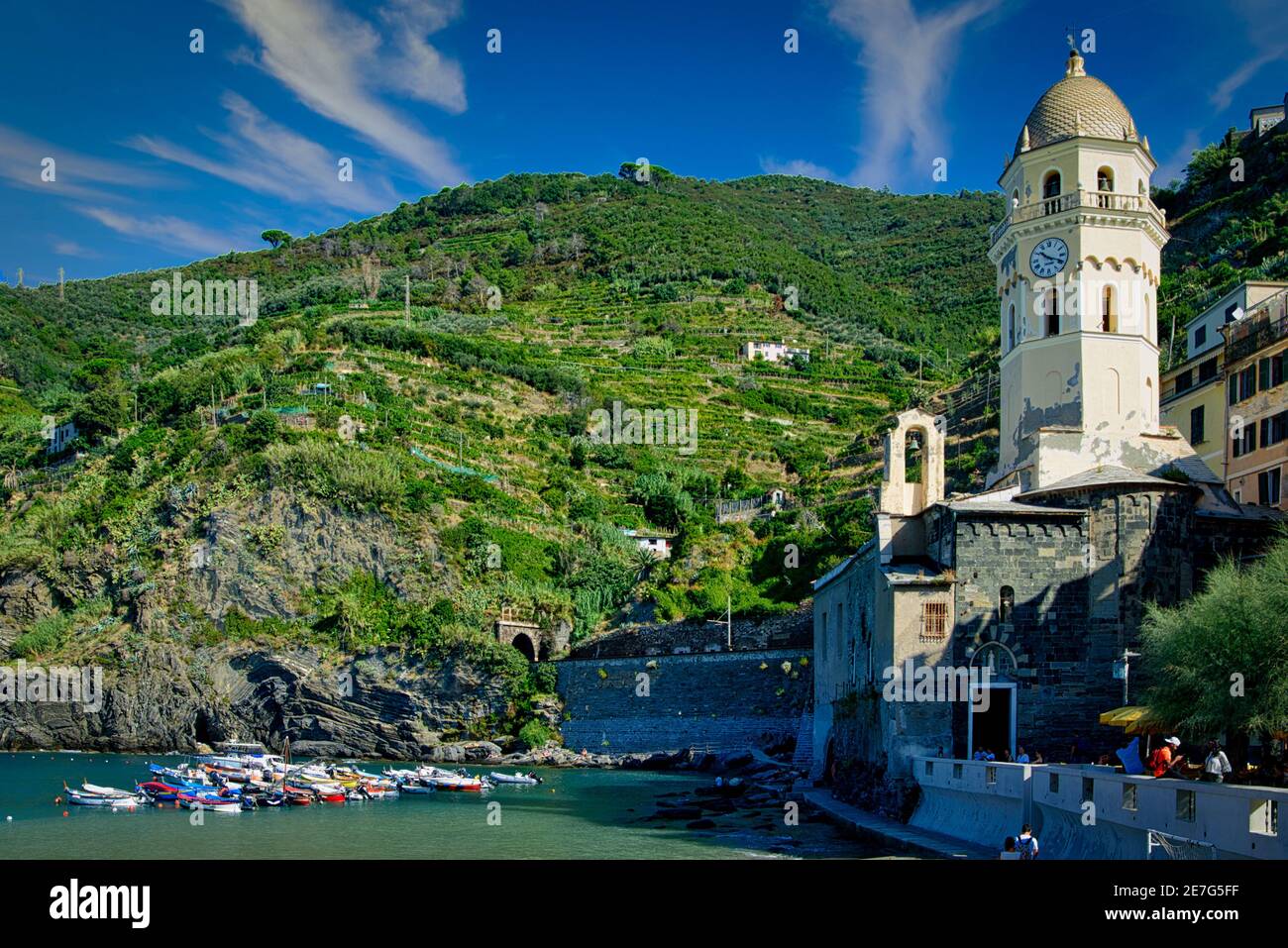 Cinque Terre Italy Sunset Sea Stock Photo Alamy