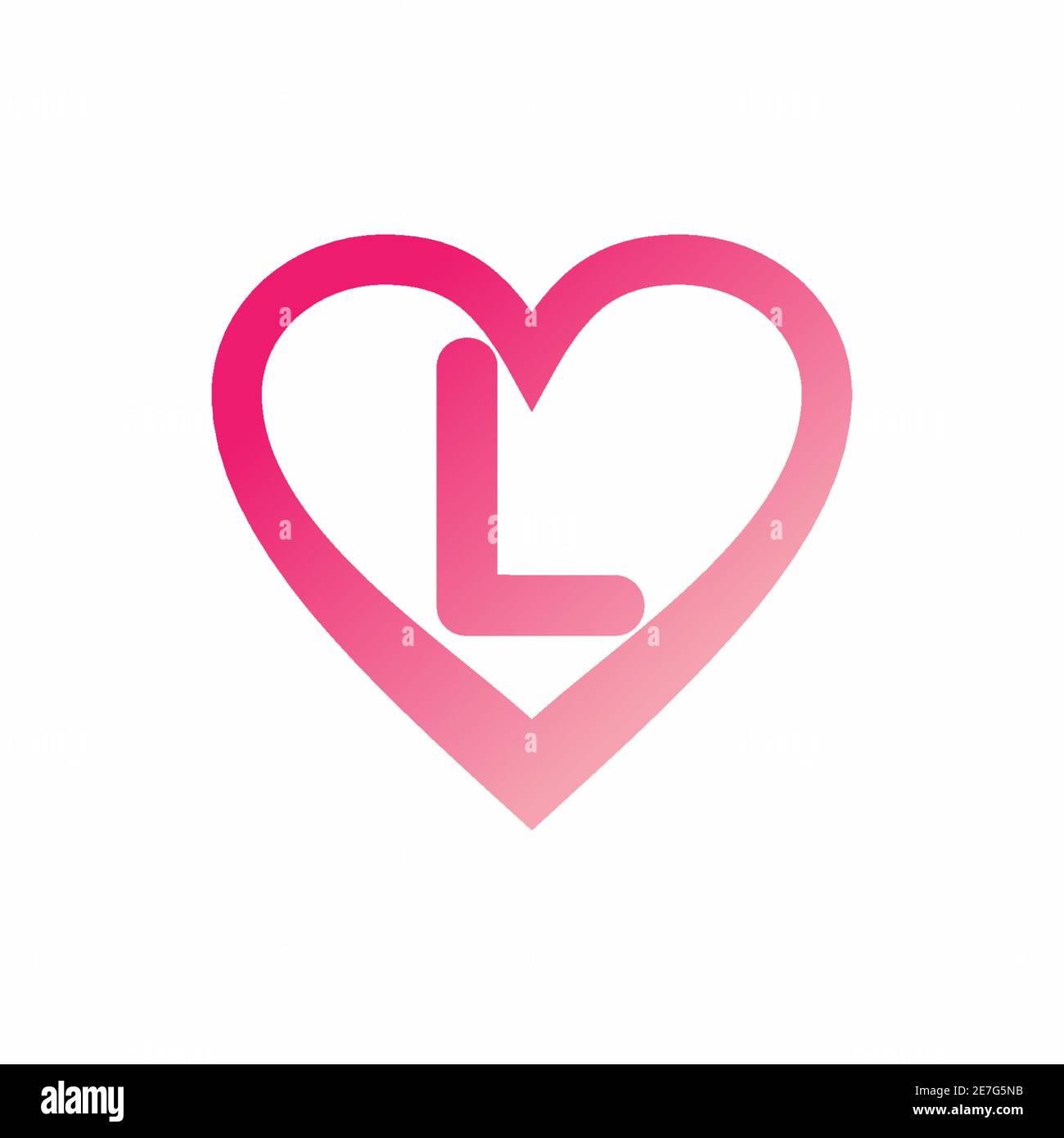 L letter in pink love sign logo design Stock Vector Image & Art ...