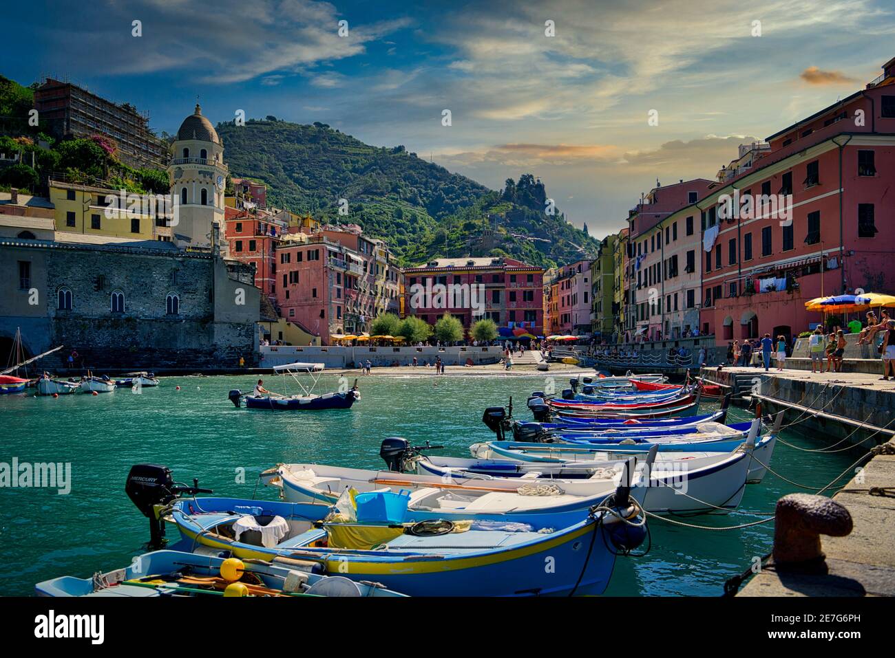 Cinque Terre Italy Sunset Sea Stock Photo Alamy