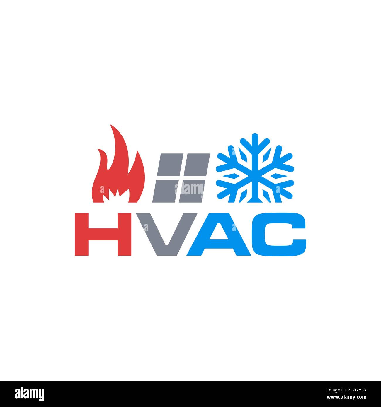 combination of fire roof wrench and snow flakes icon for hvac logo