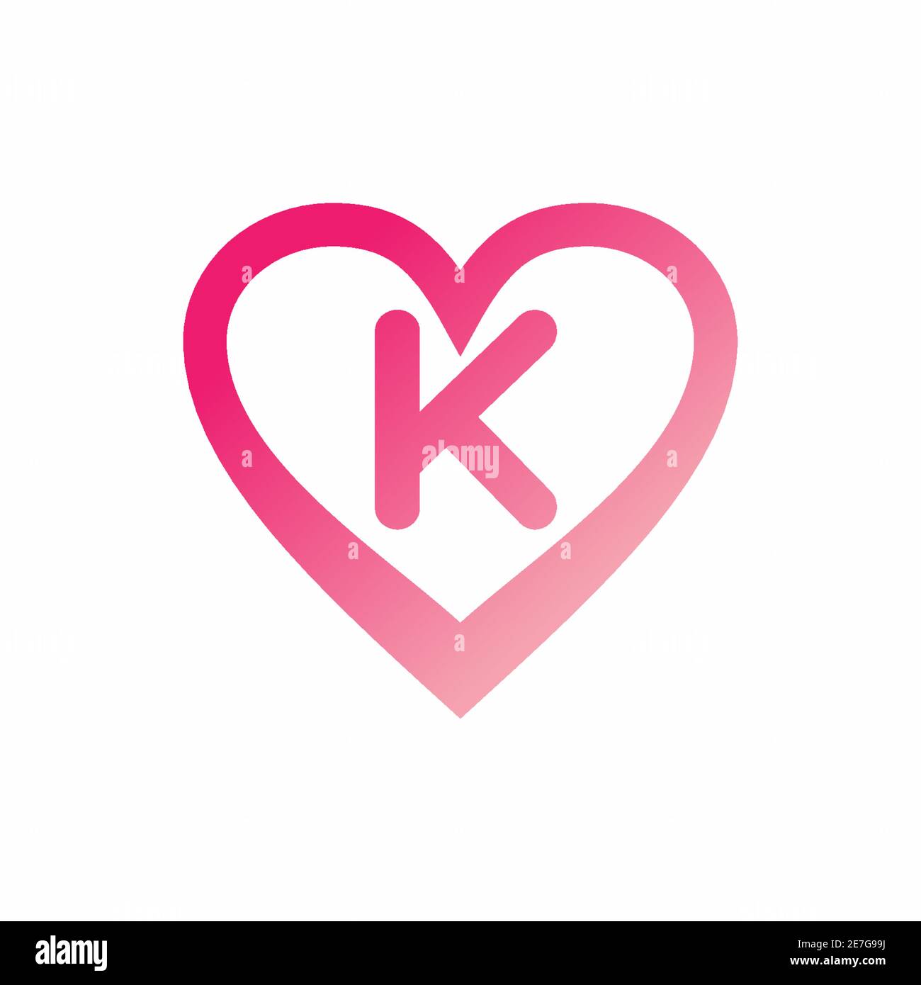 K letter in pink love sign logo design Stock Vector Image & Art - Alamy