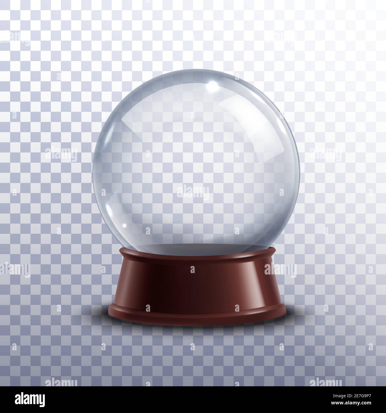 Realisitc 3d snow globe toy isolated on transparent background vector ...