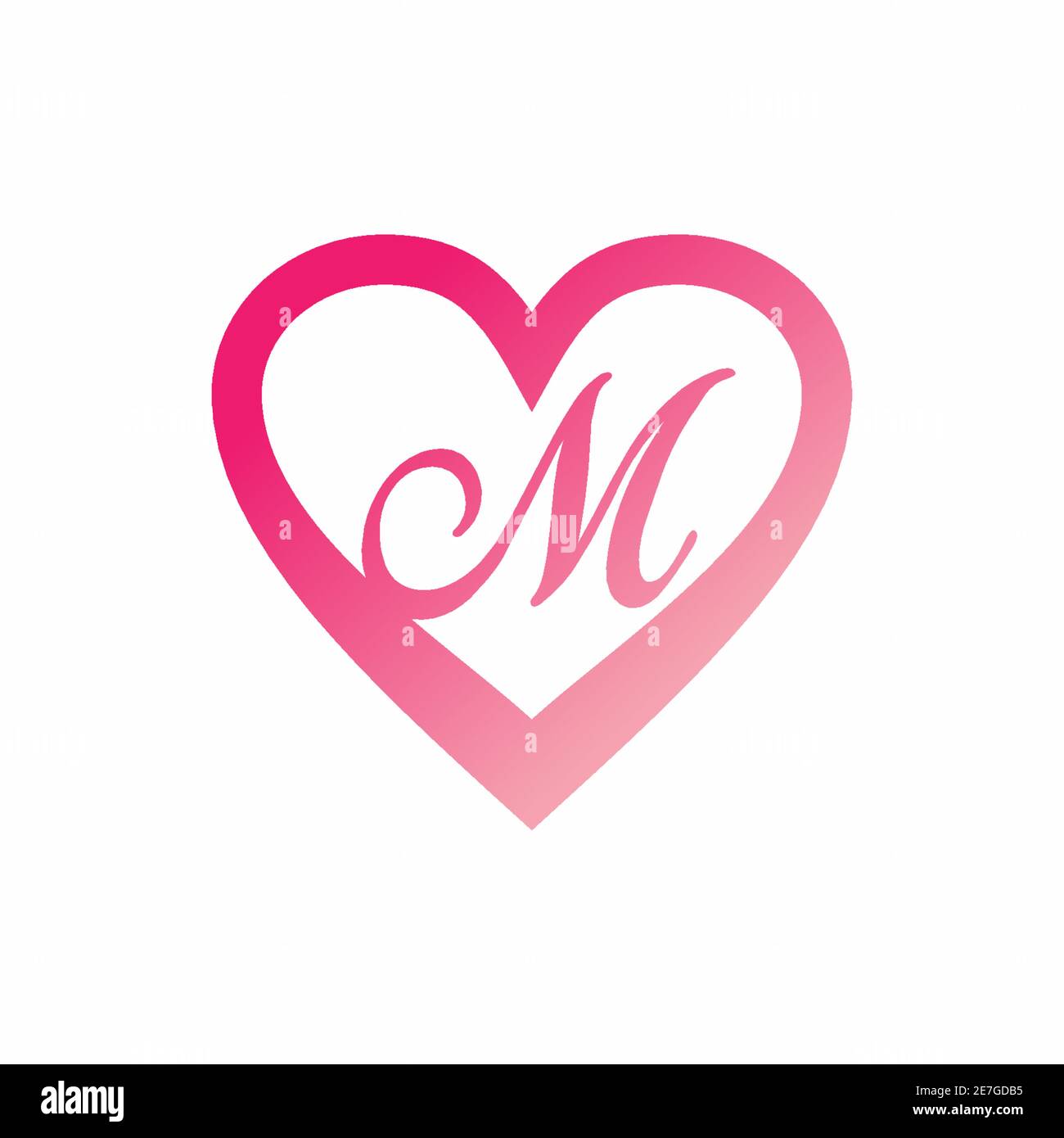 M letter in pink love sign logo design Stock Vector Image & Art ...