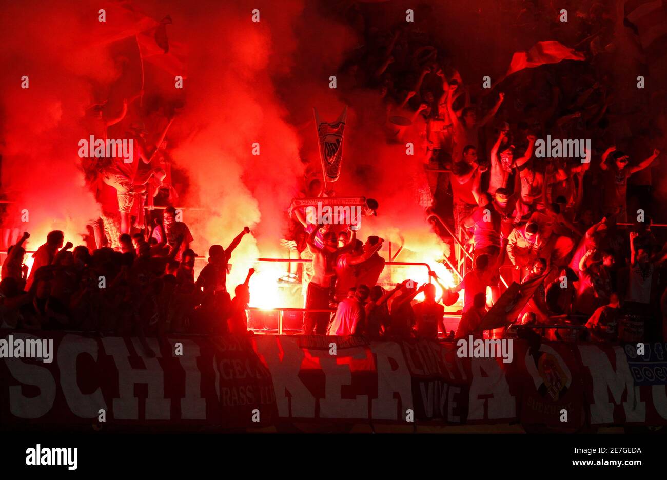 Munich fans light flares during hires stock photography and images Alamy
