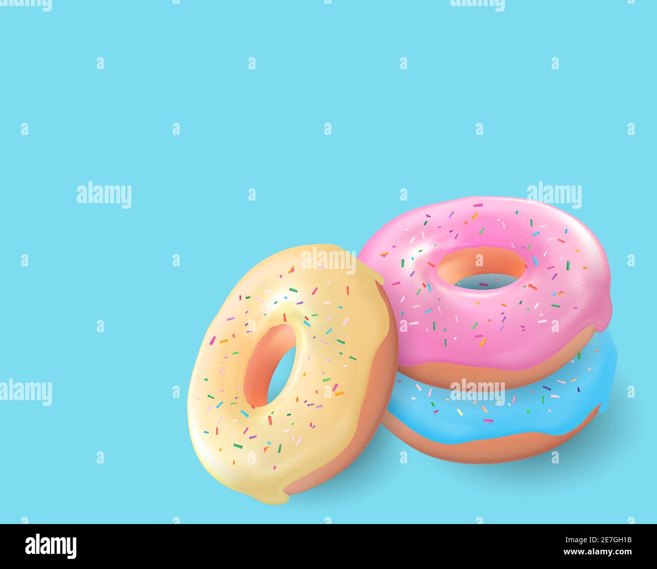 Realistic 3d sweet tasty donut. Vector illustration Stock Vector Image ...