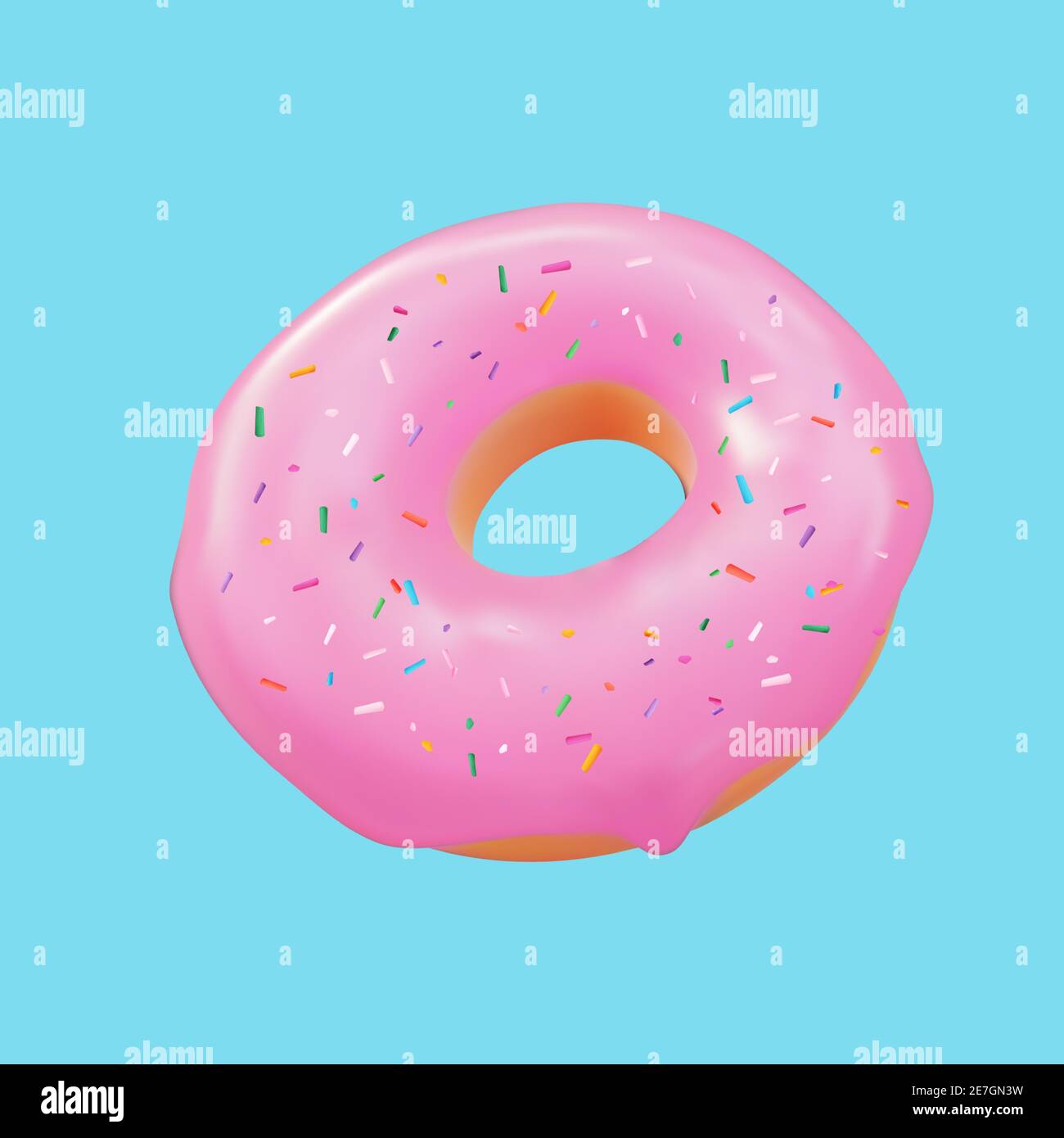 Realistic 3d sweet tasty donut. Vector illustration Stock Vector Image ...