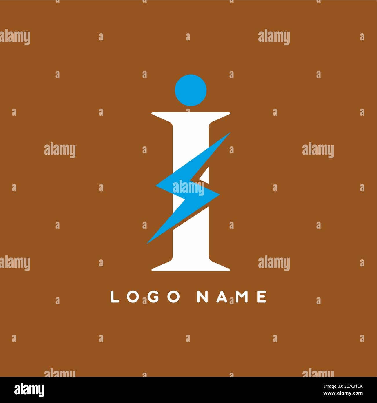 i initial letter with thunderbolt sign vector logo template for ...