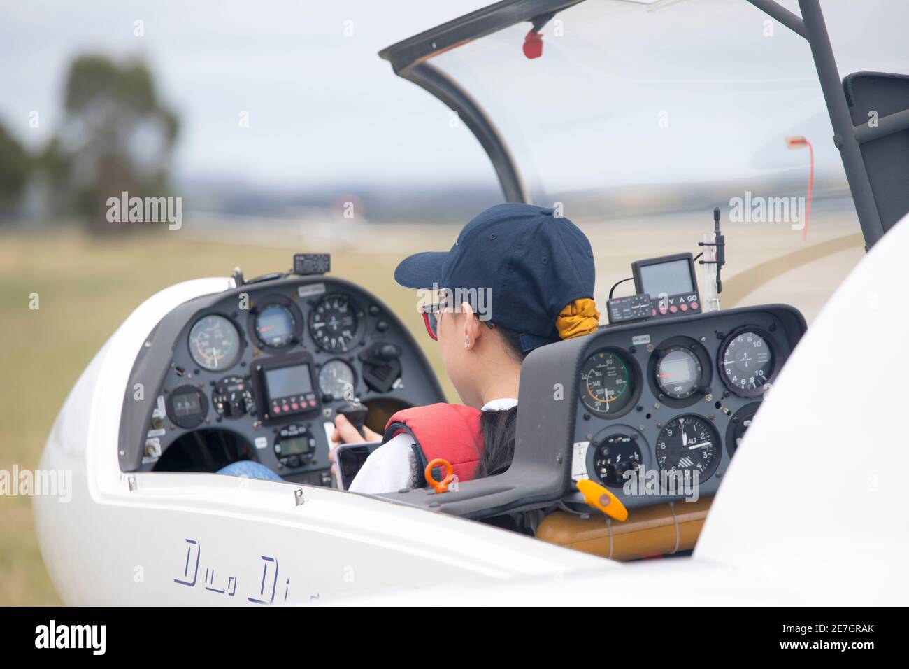 Two young women at the Melbourne Gliding Club at the Bacchus Marsh