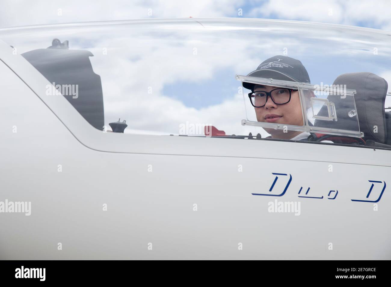 Two young women at the Melbourne Gliding Club at the Bacchus Marsh