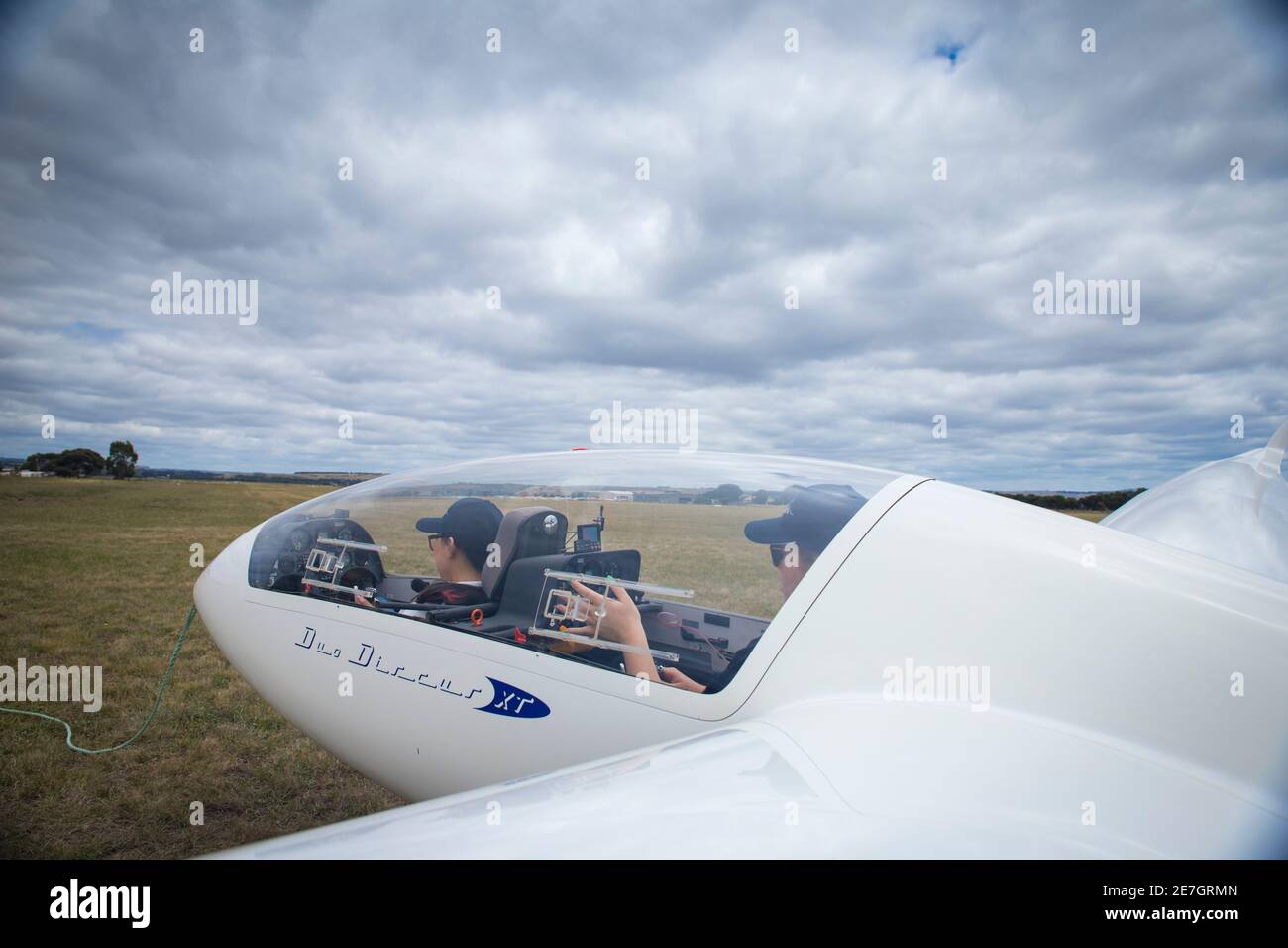 Two young women at the Melbourne Gliding Club at the Bacchus Marsh