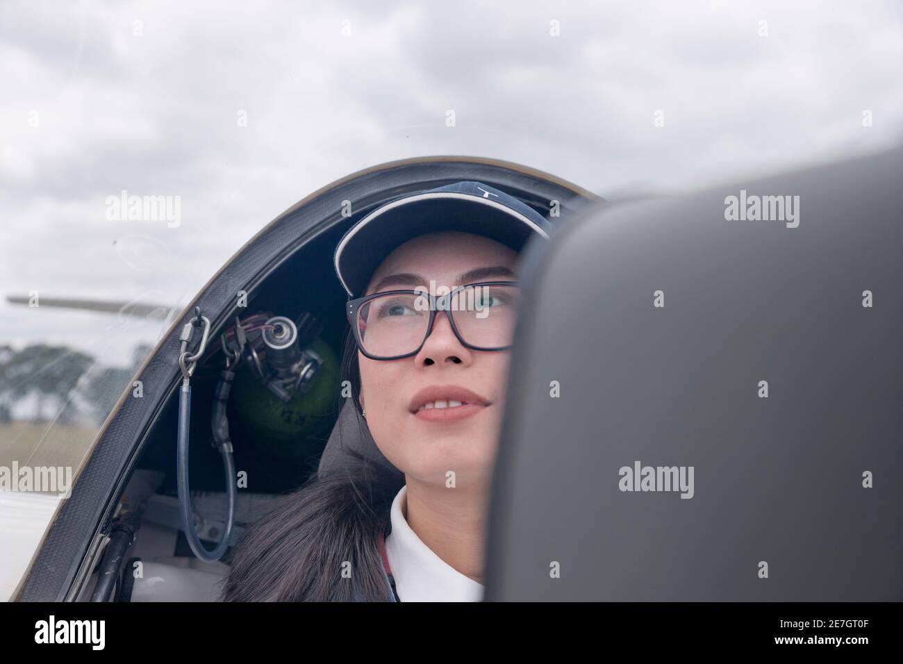 Two young women at the Melbourne Gliding Club at the Bacchus Marsh