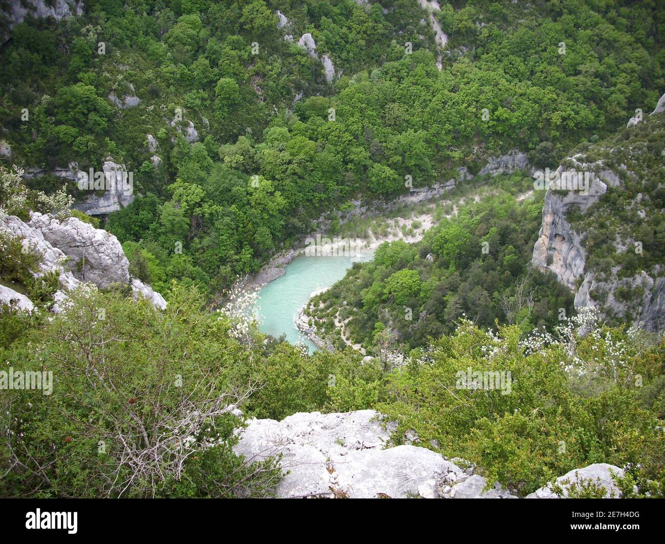 Beautiful view into the Gorges du Verdon in the south of France. Stock Photo