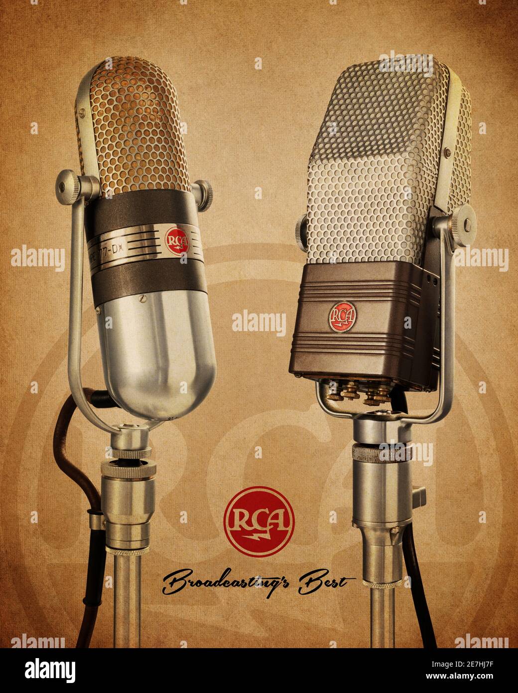 RCA microphones poster Stock Photo