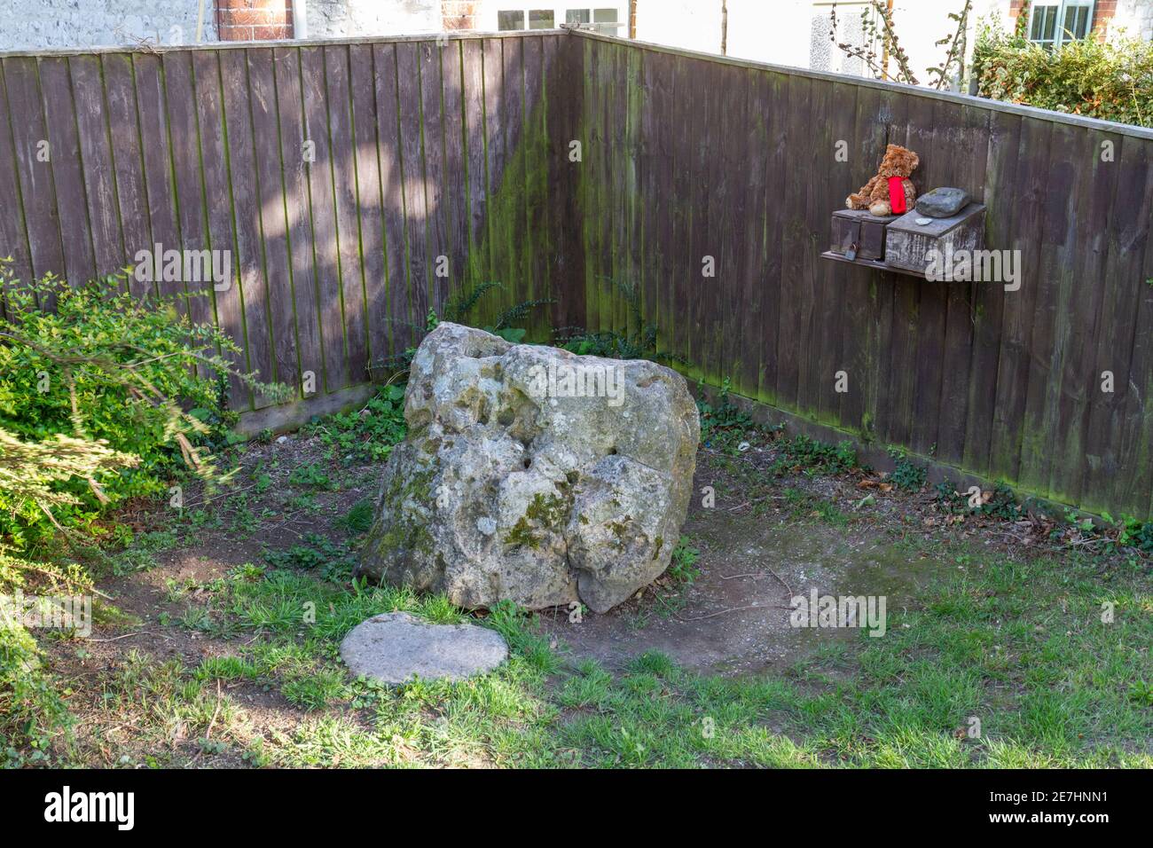 The Blowing Stone (King Alfred the Great allegedly blew through it in 871), Kingston Lisle, Oxfordshire, UK. Stock Photo