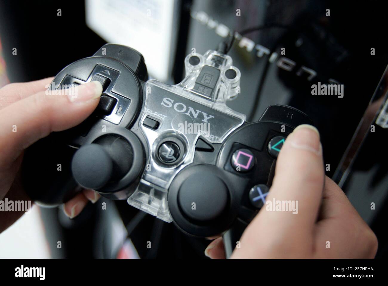 Sony Corp's PlayStation 3 (PS3) game controller is pictured at a Sofmap  electric store in Tokyo May 14, 2008. Sony Corp posted a surprise quarterly  loss as the weak stock market ate